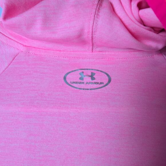 Under Armour Women's Hooded Sweatshirt Medium‎ Pink Long Sleeve 100% Polyester - Picture 6 of 16